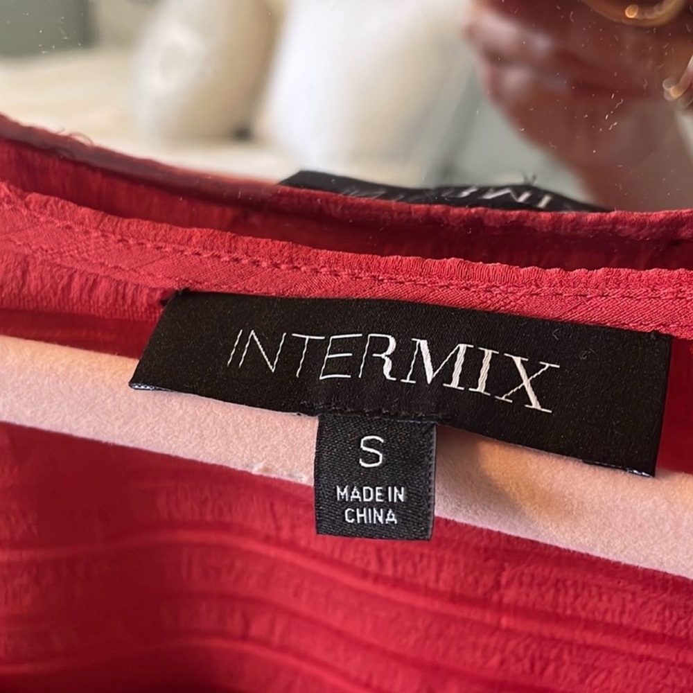 100% Silk corset INTERMIX LILLIAN SHIRRED SILK BLOUSE - Picture 8 of 8